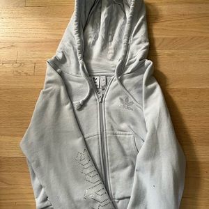 cropped adidas zip up, xs